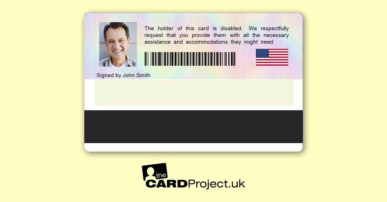 USA Disability Identification Card (REAR)